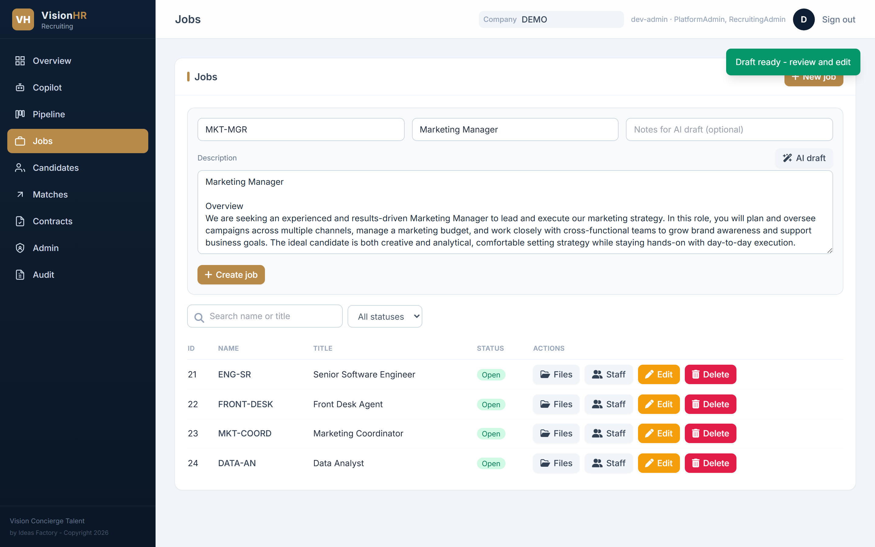 AI job descriptions